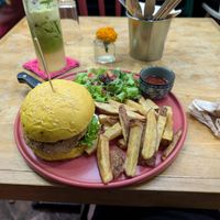 Vegan Burger at Bouang  in Luang Prabang