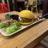 Veggie burger  at Bouang  in Luang Prabang