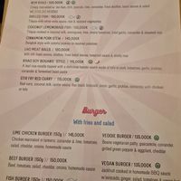 Menu at Bouang  in Luang Prabang