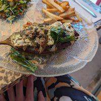 Roasted aubergine at Espiritu Libre in Mallorca