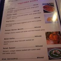 Vegetarian menu at Goa in Phan Thiet