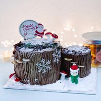 Hazel-night praline yule log cake (xmas special 2021) at Greendot 绿一点 - Bishan in Central Singapore