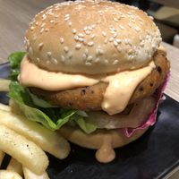 Vegan burger at Greendot 绿一点 - Bishan in Central Singapore
