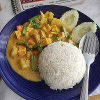 Stir Fry Curry 60 Baht at P & T Hostel in Koh Samui