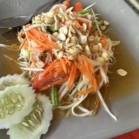 papaya salad. very refreshing and tasty.  at P & T Hostel in Koh Samui