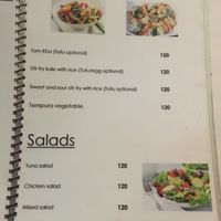 Menu at P & T Hostel in Koh Samui