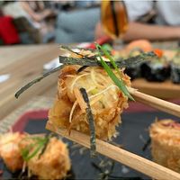 Калифорня ям roll we got the other day. Ask to swap the crab and cheese for veggies! Plus be sure they don't put dairy based sauce on top at Tanuki in Kyiv