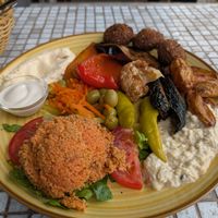 Falafel vegetable plate at Kiez Falafel in Berlin