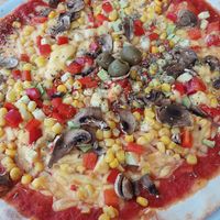 Vegetarian pizza at Lupo D'Argento in Zabljak