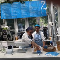 Peace Garden, view from inside at Peace Garden Cafe in New York City