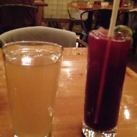 Drinks were good - organic kombucha on left and chicha morada on right.  at Mas Masa in Fairfax