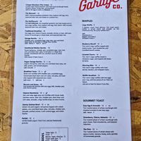 Menu 1/2 vo = vegan at Moab Garage Co. in Moab