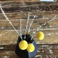 Desert flower arrangements on each table at Moab Garage Co. in Moab