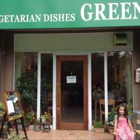 happy customer at Greens Vegetarian Dishes in Osaka