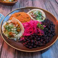 Jackfruit tacos plus tofu taco plate at Tropisueño Mexican Kitchen in San Francisco