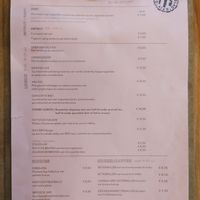 Menu (mei 2025) at De Groene Afslag in Bussum