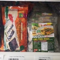 Vegan Cod Fillets and Saltfish at Vincent's Marketplace in Fitzroy