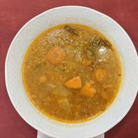 Vegetable soup at Teff Vegetariano in Elche