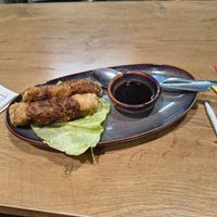 Crispy spring rolls with tofu and shiitake and vegetables. at Kagi Bar in Bremen
