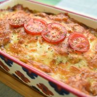 Vegan Keema curry gratin at 3 te Cafe in Osaka