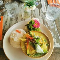 Green Thai curry at 9 Elephants Thai Drink & Dine in Chester