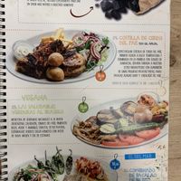 Veggie platter and veggie charcoal note  at Baskian in Bilbao