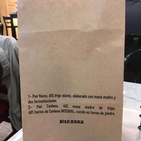 Sadly the bread comes in a paper bag. at Baskian in Bilbao
