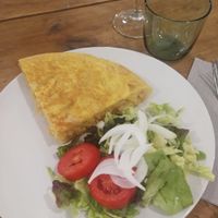 Spanish omelette with patato, egg and onion.  at Divi in Mallorca