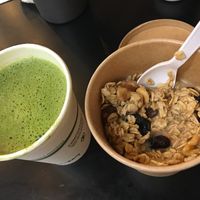 Buddha bowl and matcha latte at Atticus Coffee and Teahouse in Park City