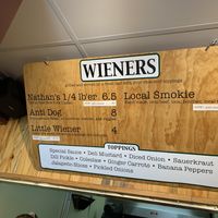 Entree menu at Wieners of Waterton in Waterton Park
