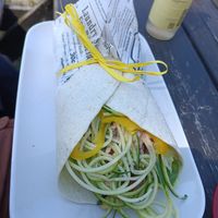 Vegan teriyaki wrap at Caféet i Tyresta By in Vendelsoe