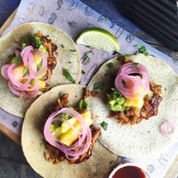Tacos de jackfruit at Surf House in Barcelona
