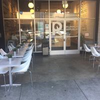 Outdoor or indoor seating, clean, nice at Hummus Republic in Burbank