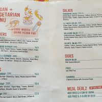 Veg menu at Ziggy's Eatery in South Melbourne