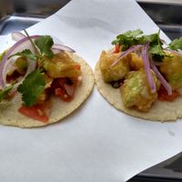 Avocado tempura tacos at La Cabina - Food Truck in Tokyo