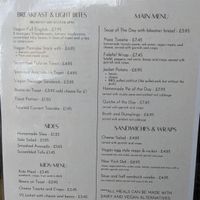 Menu at Secret Garden Cafe in Clitheroe