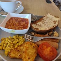 Vegan cooked breakfast at Secret Garden Cafe in Clitheroe