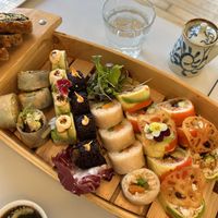 The sushi boat!   at Ohana Sushi Vegan in Montreal