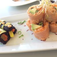 Sushis with black rice, the other one with sweet potatoes and a lot of other good stuff in it! at Ohana Sushi Vegan in Montreal