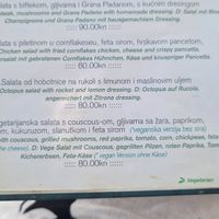 Vegan Salad menu at Oliva in Makarska