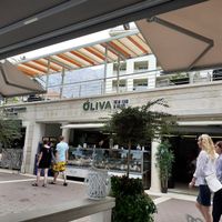 Putside view from the outdoor seating area which overlooks the sea at Oliva in Makarska