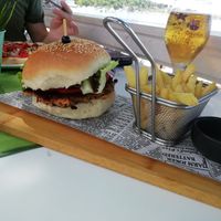Vegan burger at Oliva in Makarska