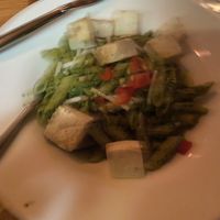 Vegan pesto with tofu sorry for the blur!  at Mews in Provincetown