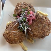 Artichoke cakes  at Mews in Provincetown