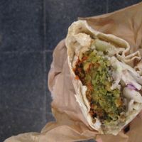 Falafel wrap at Falavela in Crete