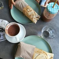 Even the hot chocolate with almond milk at Falavela in Crete