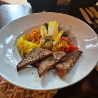 hummus with grilled vegetables at Der Schafstall in Handeloh