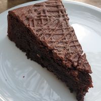 Chocolate cake (very chocolatey and dense) at Der Schafstall in Handeloh