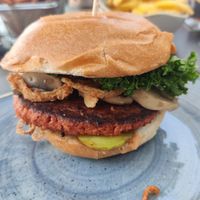 Vegan burger at Seehaus in Langenfeld