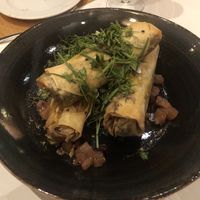 Gebackene Kürbis-Lauch-Kabis-Rollen mit Birnen Cranberry Chutney und Haselnusspesto  at Seminar- und Wellnesshotel Stoos in Morschach